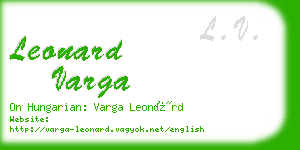 leonard varga business card